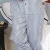 Jockey Mens Sleepwear/Pyjamas Set. Navy Striped Fabric. Size  5XL Left - Image 4