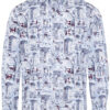 Eterna Multicoloured Printed Cotton Long Sleeve Shirt. Modern Fit. Sizes 17" and 19" - Image 2