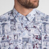 Eterna Multicoloured Printed Cotton Long Sleeve Shirt. Modern Fit. Sizes 17" and 19" - Image 5