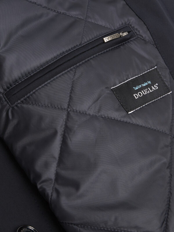 Douglas Navy Knee Length Raincoat. Quilted Lining. - Image 4