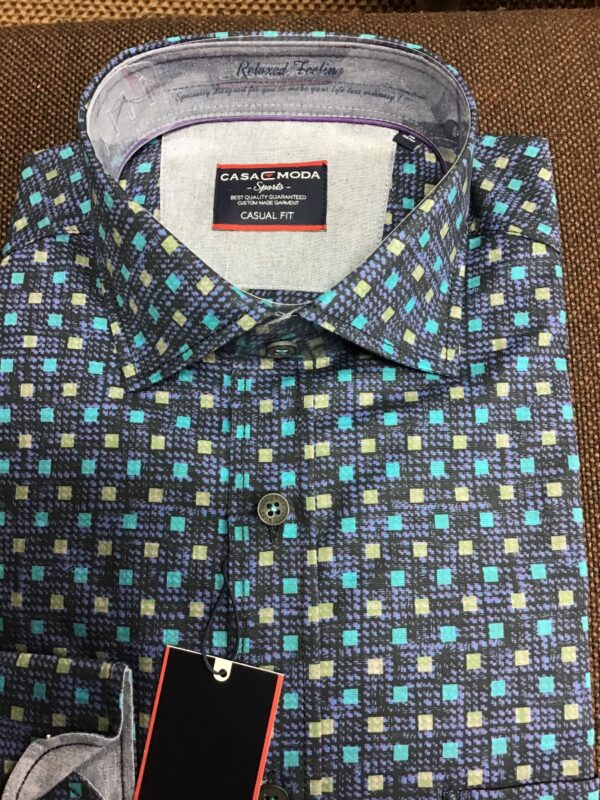 Casa Moda Purple Patterned Long Sleeve Shirt. Size XL Left - Image 2