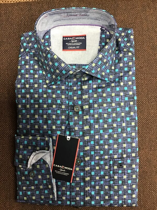 Casa Moda Purple Patterned Long Sleeve Shirt. Size XL Left