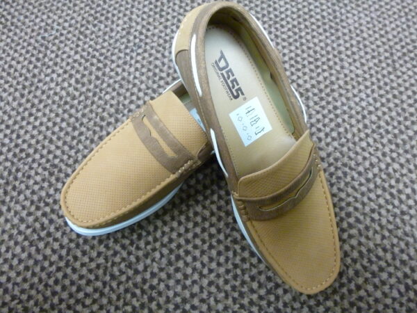 Classic Two Tone Tan Slip On Boat Shoe. Sizes Uk 14